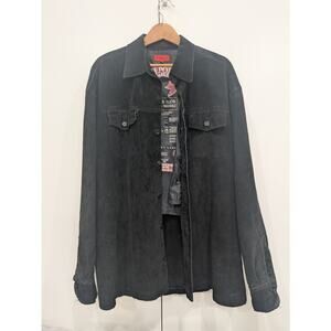 Suede Report Collection Men’s 2XL Black Chamois Jacket Washable Leather Shacket